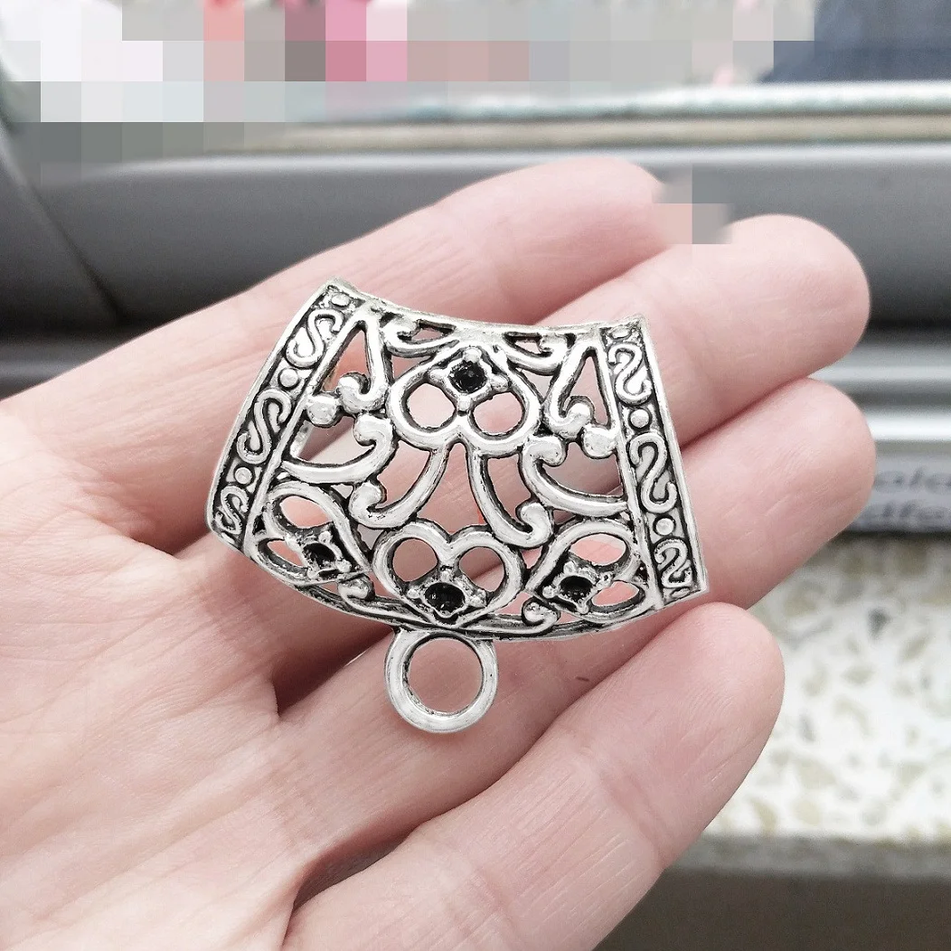 

Соединители для шарфа и кольца, подвески, ювелирные компоненты ручной работы 38 мм, Секция любовь, спираль, открытый, большое круглое отверст...