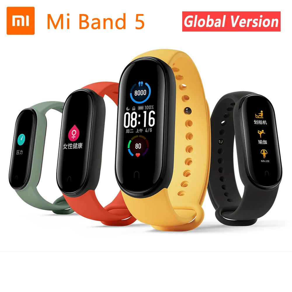 Смарт-браслет Xiaomi Mi Band 5 с AMOLED экраном смарт-браслет фитнес-браслет пульсометром
