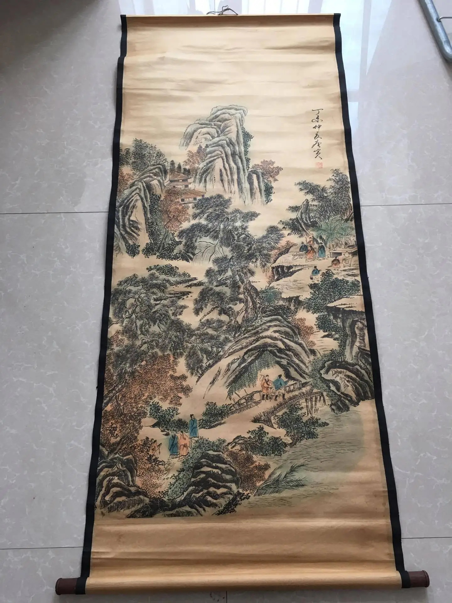

China old scroll painting Celebrity landscape painting Middle hall hanging paintings Wall paintings bamboo forest