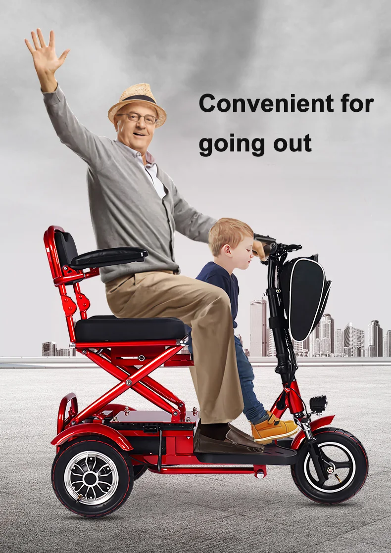 10 дюймовый складной электрический трицикл 350 Вт 48 В 12 Ач портативный педикюр для