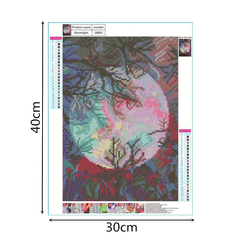 

Diamond Embroidery 5D DIY Diamond Painting Full Square Diamond Mosaic Starry Sky Moon Pictures Of Rhinestones Home Decoration