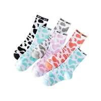 street hip hop creative personality socks cute cow point european and american style fashion clear in tube men and women socks