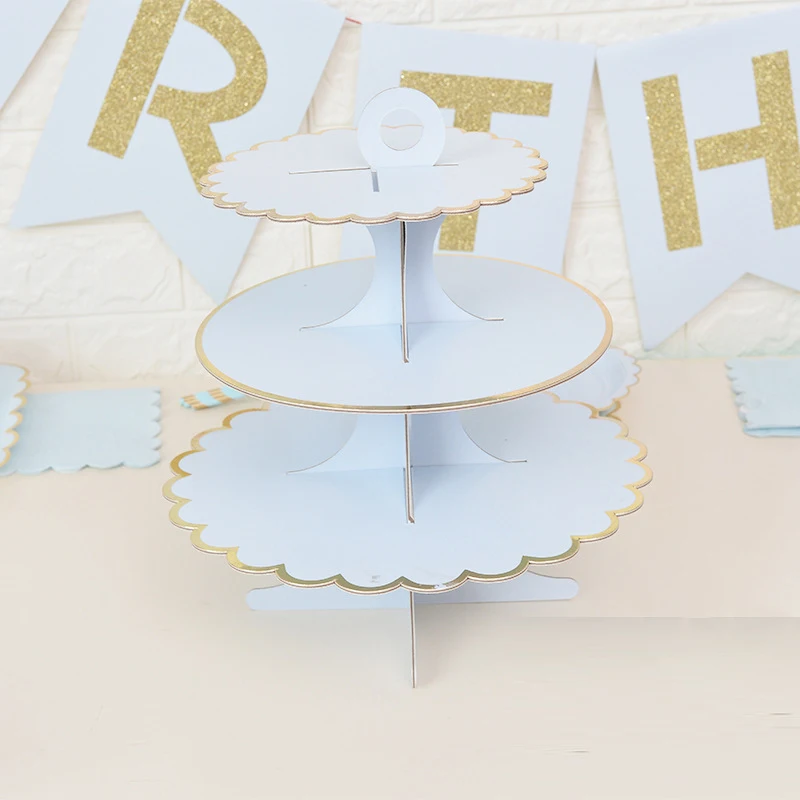 

Cupcake Display Stand Wedding Birthday Party Foldable Paper Dessert Cake Stand Crown Cupcake Display Stand Cake Tools Table Tray