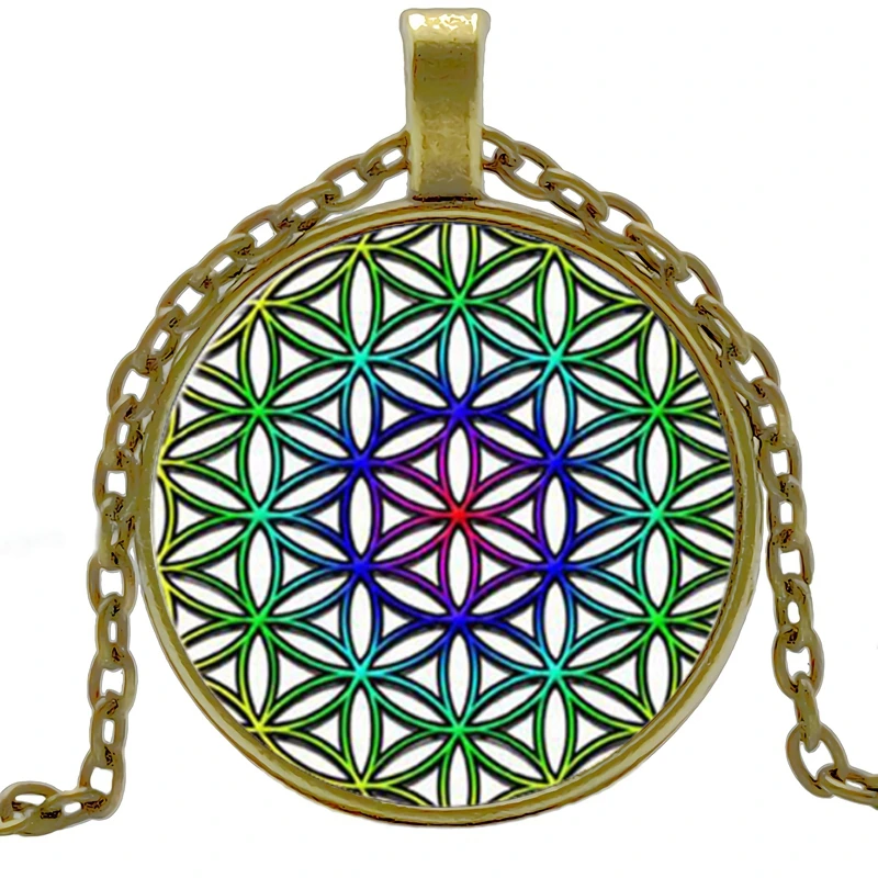 2019 Новая модная жизнь цветок ожерелье Йога чакра кулон Мандала модные стеклянные