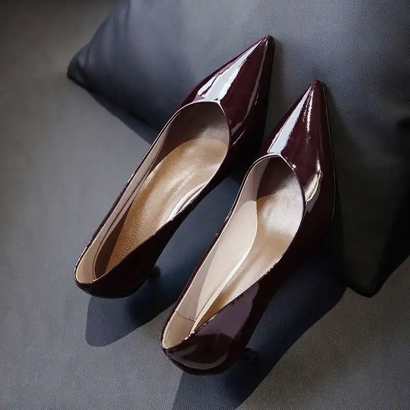 

Krazing Pot 2021 European style genuine leather pointed toe thin high heels concise style office lady daily wear women pumps L61