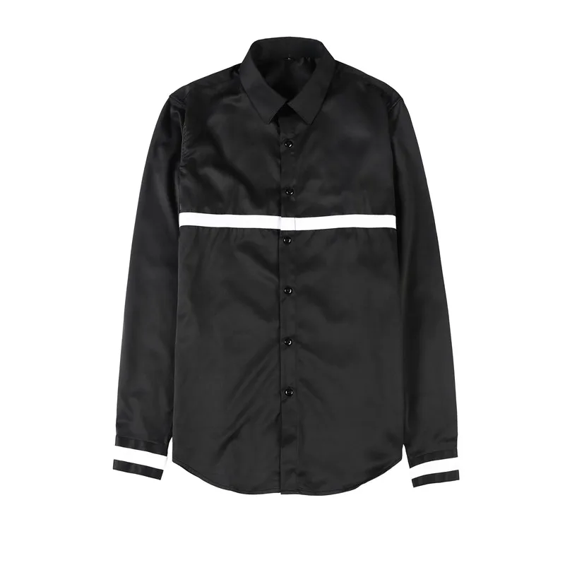

Striped Men 2021 Shirts Solid Color Business Dress Casual Shirt Long Sleeve Slim Fit Chemise Homme Streetwear Social Tos Camisas