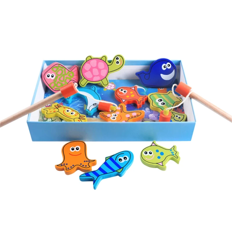 Детские развивающие игрушки деревянный Игровой набор для рыбалки интересные