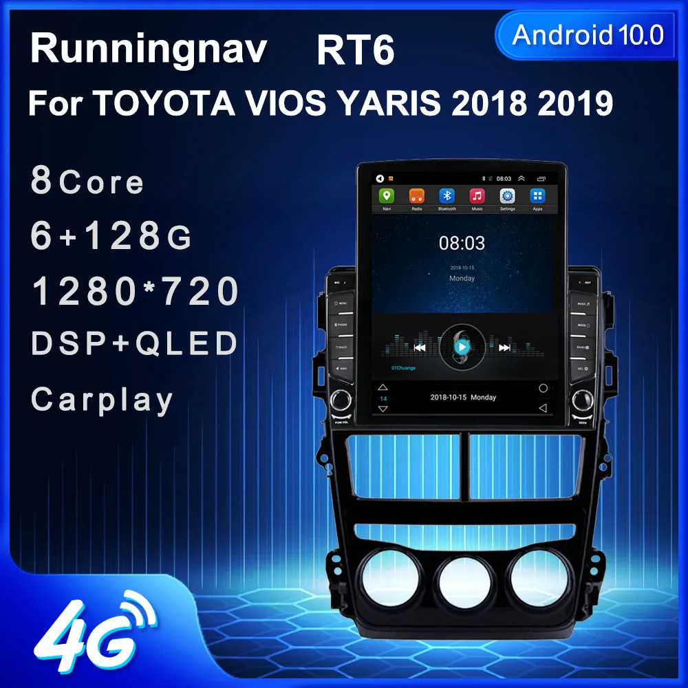 Автомобильный мультимедийный плеер экран 9 7 дюйма Android 10 1 для TOYOTA VIOS YARIS 2018 2019
