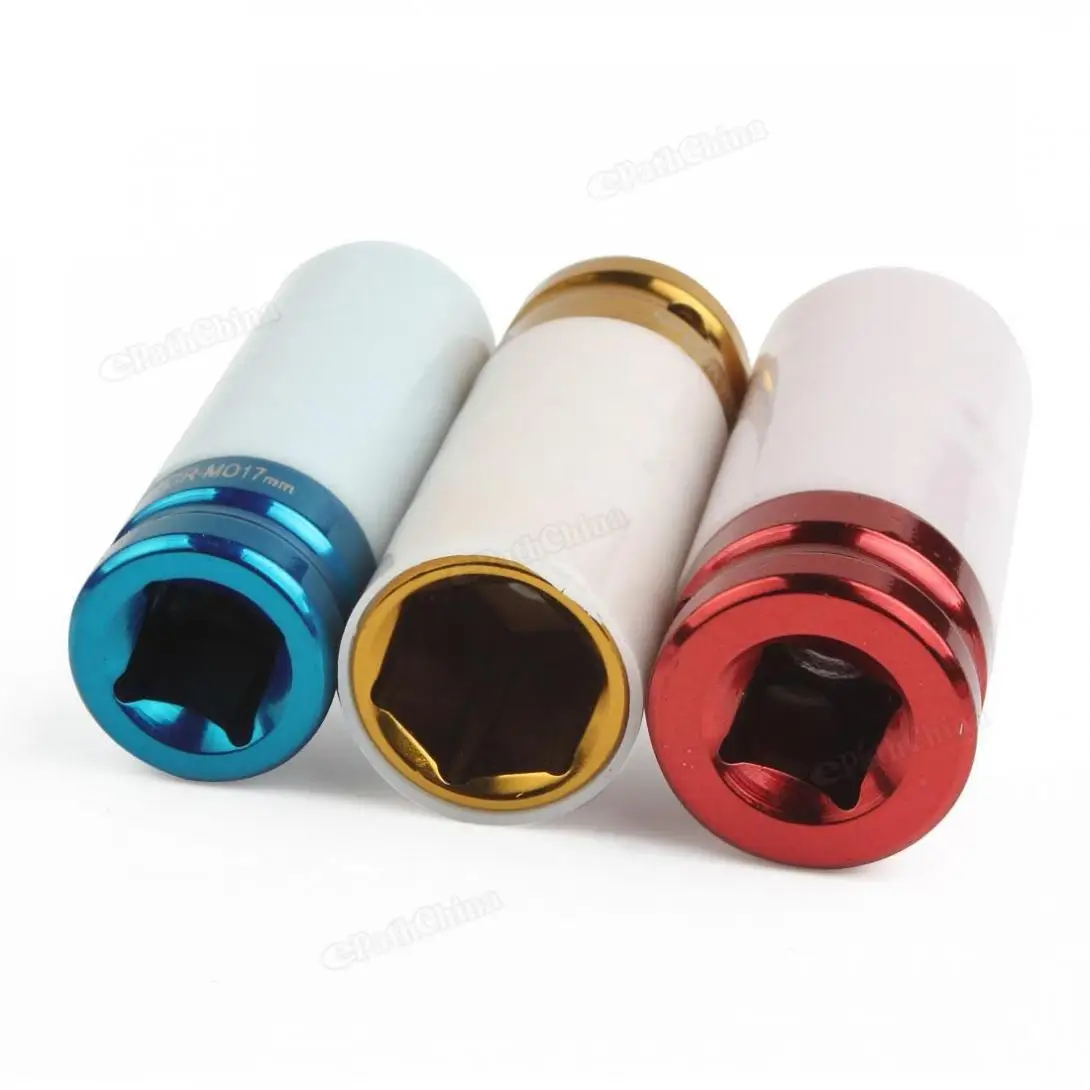 

3x Thin Wall Deep Impact Nut Socket Alloy Wheel 1/2in Drive 17mm/19mm/21mm Size