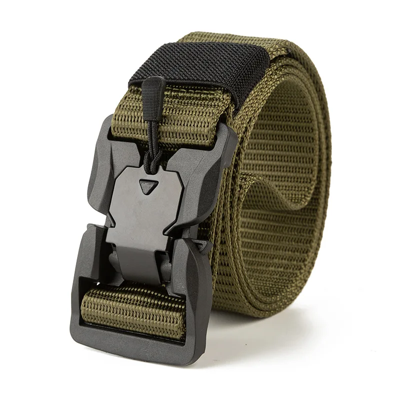 

Tactical Military Canvas Belt Military Sports Car Magnetic Buckle Buckle Men's Outdoor Training High Strength Elastic Fiber Belt