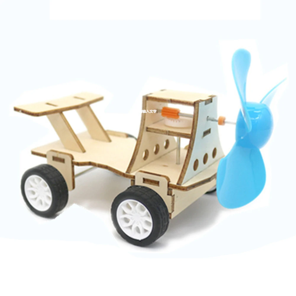 

DIY Wooden Toys Inventions Assembly Single-wing Wind Car Model Learning Educational Science Experiment Kit for Kids Children