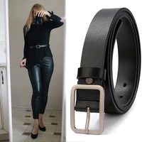 women leather belts simple western design ladies black waist pants jeans dresses femme female 85cm to 135cm