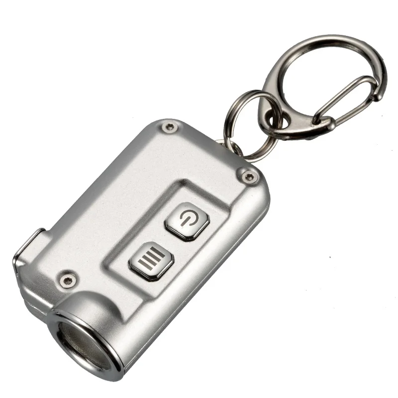 Silver NITECORE TINI брелок Светильник 380 люмен CREE XP-G2 S3 светодиодный USB Перезаряжаемый встроенный аккумулятор Кнопка вспышки светильник Открытый мини EDC - Испускаемый цвет: Silver