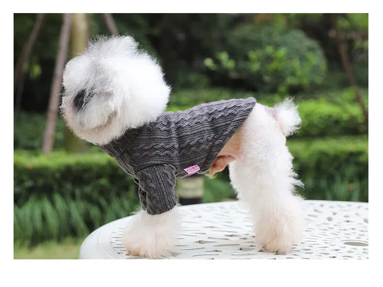 Высокоэластичный Однотонный свитер для домашних животных теплая одежда собак на