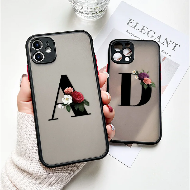 

Alphabet Letter Case For Iphone 12 Pro Cases Luxury Transparent Hard For Iphone 11 XS Max XR 7 8 SE 2020 X 6 6s Plus Mini Covers