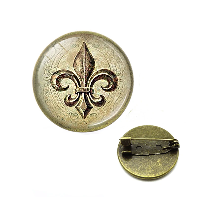 Художественные стеклянные броши в виде цветка лилии винтажные булавки Fleur De Lis