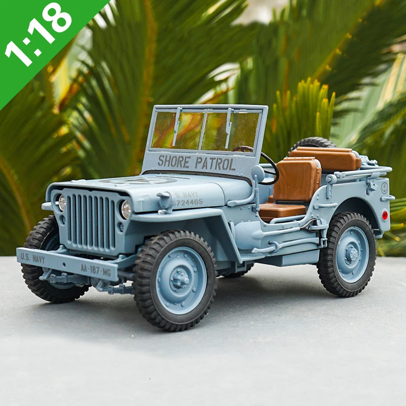 Welly 1:18 1/4 тонны американский Армейский Джип WILLYS верхняя часть литая под давлением