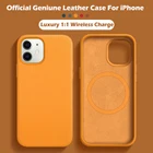 Магнитный чехол из натуральной кожи для iPhone 11 Pro Max, роскошный чехол с поддержкой беспроводной зарядки для iPhone 12 Pro Max 12 Mini