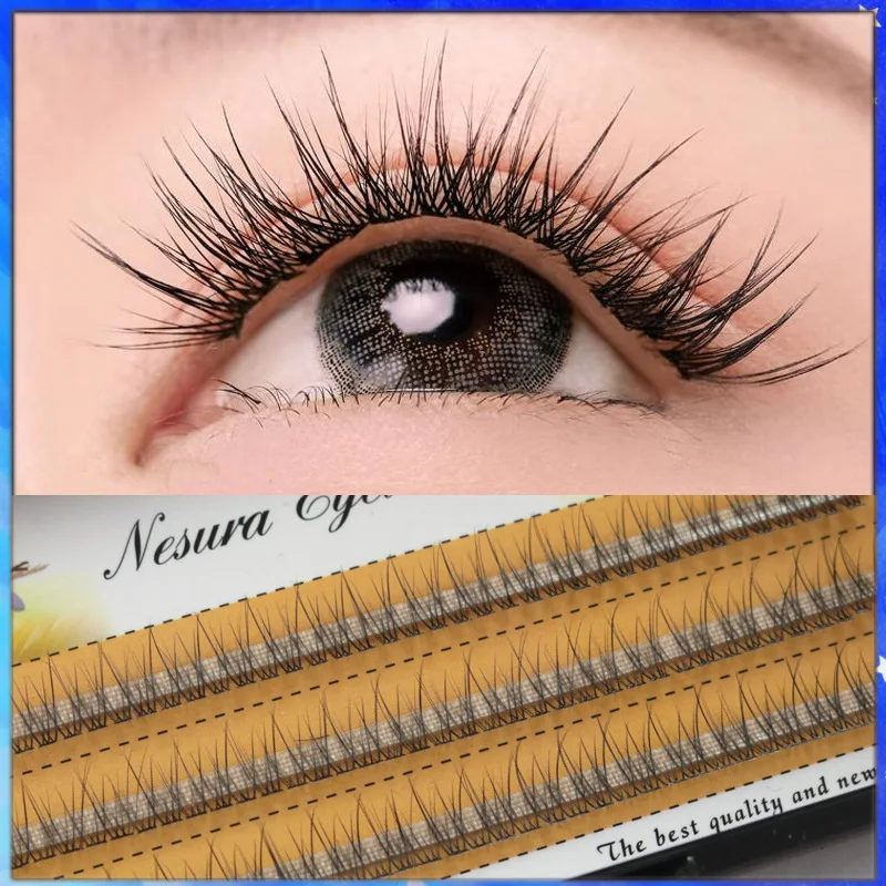 

1box big capacity 60 bundles 6d 10D Eyelash Extensions 0.1mm Thickness true Mink Strip Eyelashes Individual Lashes Natural Style