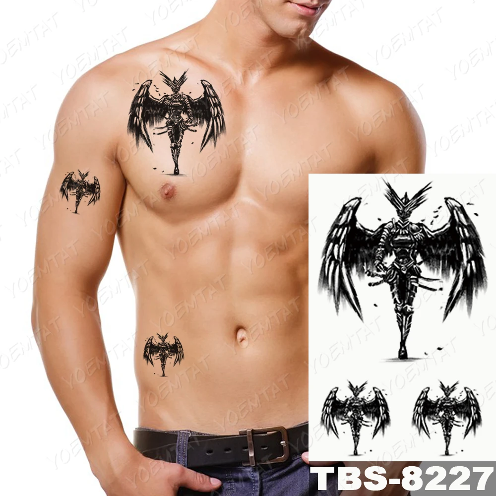Водостойкая временная татуировка наклейка дракон меч воин флэш-татуировки