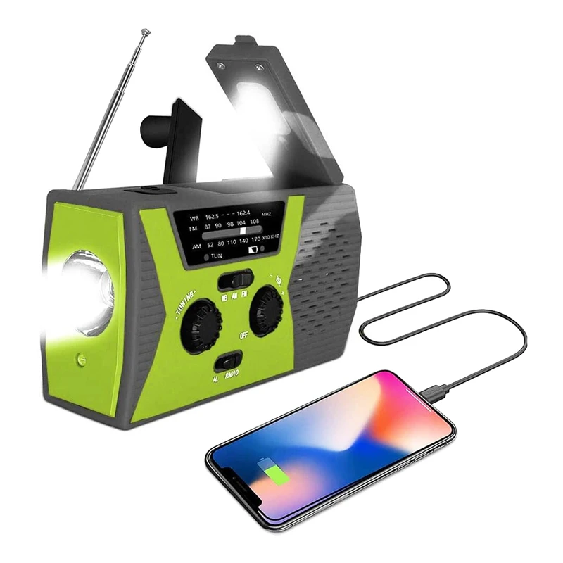 Погодное радио с светодиодный фонариком Аварийная сигнализация SOS аварийное на