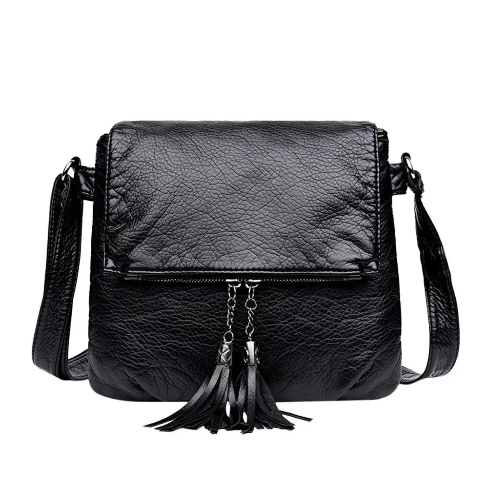 Женская сумка через плечо однотонная вместительная из кожи|Сумки с ручками| |