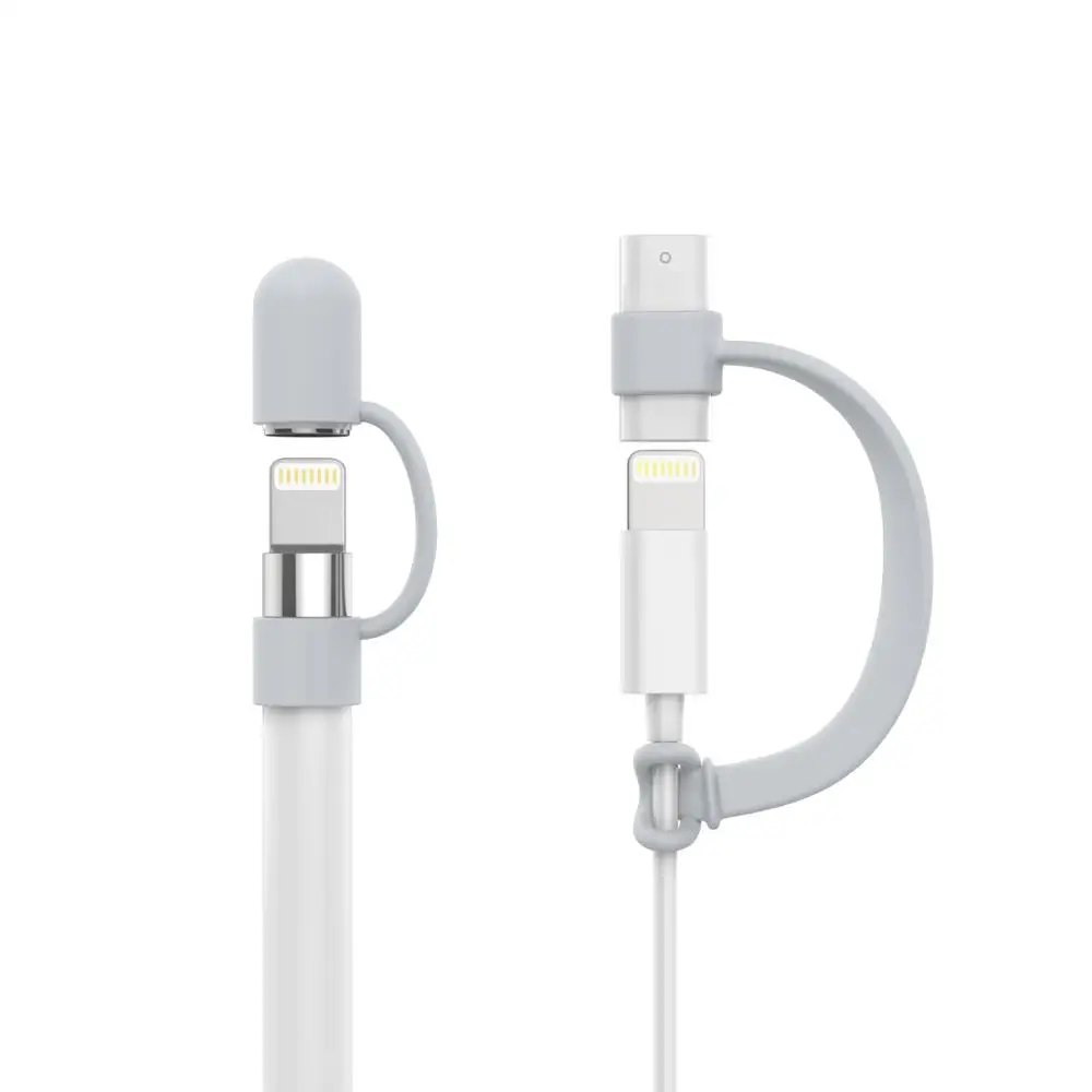 Держатель крышки карандаша для крышки карандаша Apple, силиконовые резиновые шапочки держатель для iPad 9,7 Pro Apple карандаш ручка Хранитель крышки - Цвета: Gray
