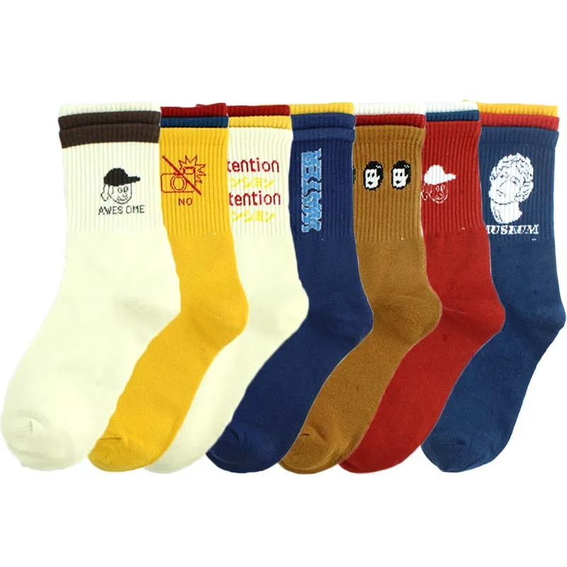 

Colorful Art Abstract Oil Painting Funny Socks Women Creative Japan Harajuku Skarpetki Calcetines Mujer Streetwear Sokken Femme