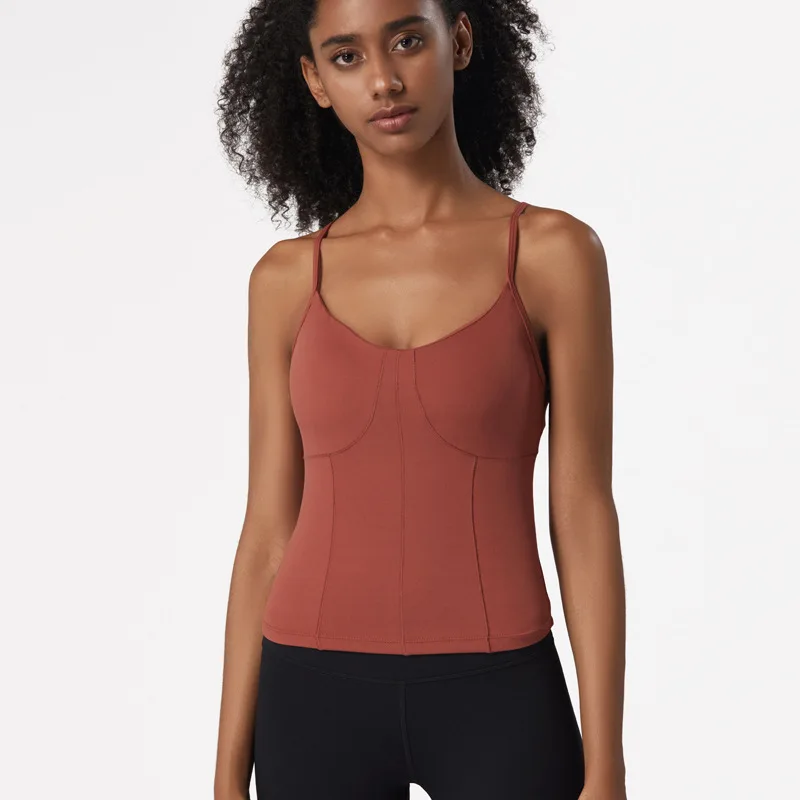 Imlario 2-в-1 тренажерного зала Спортивная майка бюстгальтер Для женщин Фитнес для