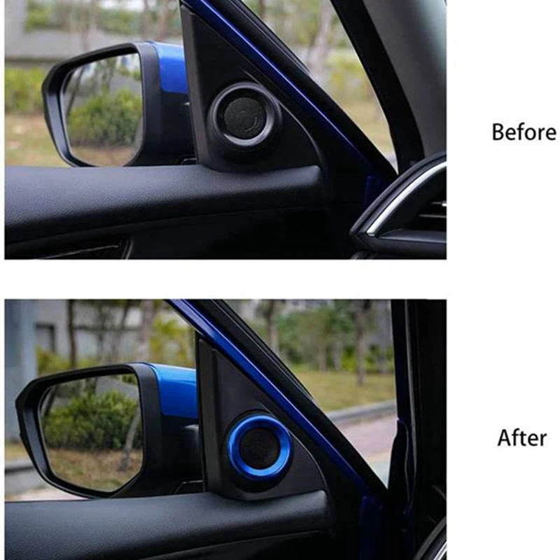 

2Pcs Car Door o Loudspeaker Decorations Circle Trims & 500Pcs Plastic Rivets Fastener Fender Bumper Push Pin Clips