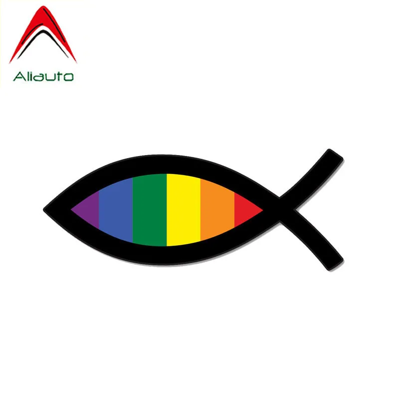 

Aliauto Creative Car Sticker Gay Jesus Fish Reflective Cover Scratch Waterproof Personality Funny Accessories PVC Decal,15cm*6cm