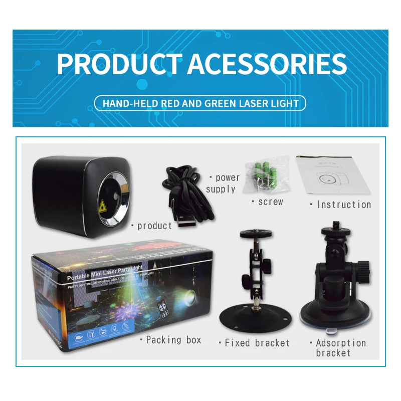 Новинка миниатюрный лазерный сценический светильник на батарейках с Usb Ktv-бар