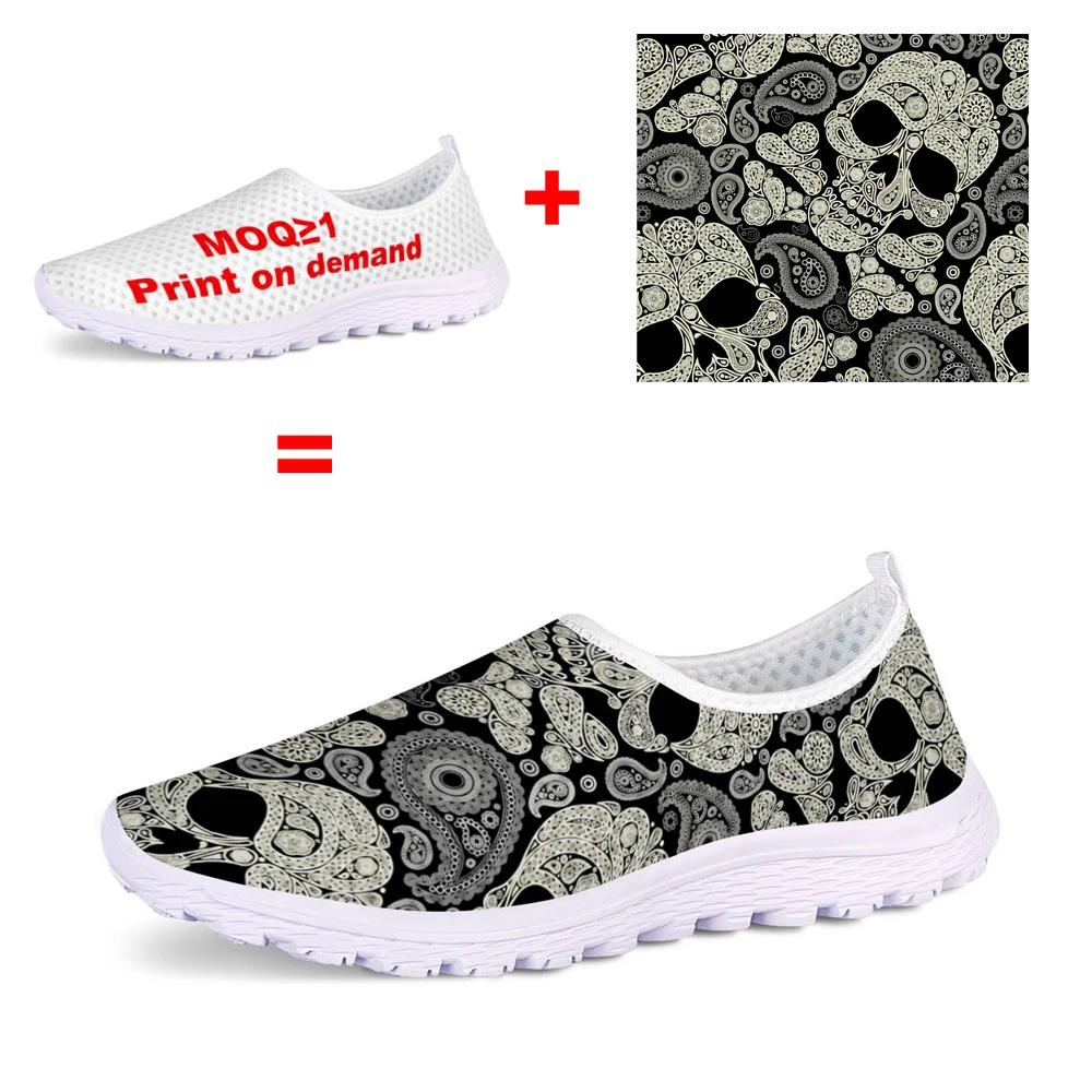 

Custom pattern Plus Size 43 Breathable Mesh Platform Sneakers Women Slip on Soft Ladies Casual Running Shoes Woman Flats Shoes
