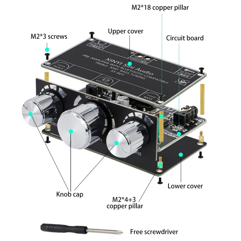 Tone Preamplifier HiFi Audio NE5532 Equalizer Bluetooth-Compatible 5.1 Wireless Receiver Preamp Aux Pre Amplifier DC5-24V | Электроника