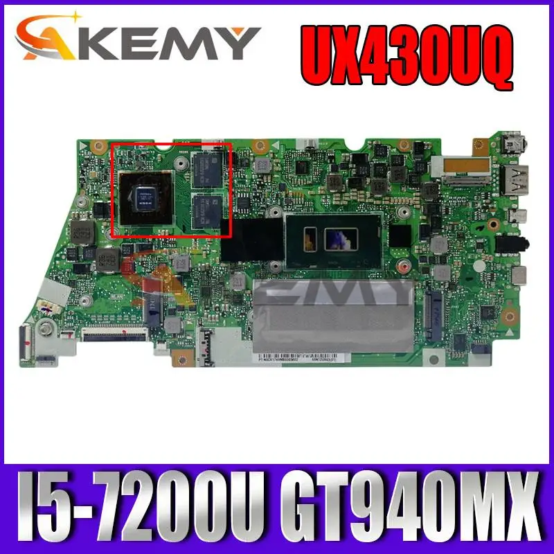 

UX430UQ Laptop motherboard for ASUS ZenBook UX430UQ UX430UQK UX430UN UX430U original mainboard 16GB-RAM I5-7200U GT940MX
