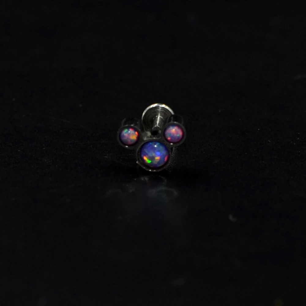 4pcs16g опал серьги серьга для верхней части уха Orelha штанга в ухо украшение для козелка хрящевой пирсинг губная серьга-гвоздик G23 Титан Сталь бар