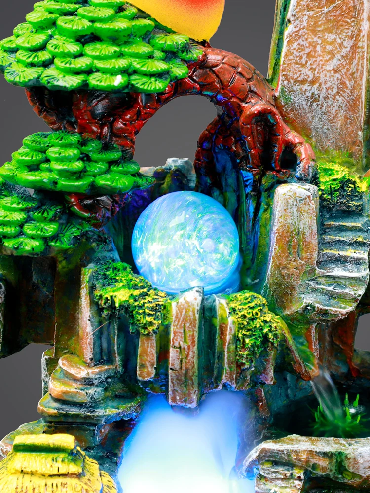 

Flowing Water Artificial Mountain and Fountain Living Room Mountain Wind Water Wheel Make Money Opening Gift Decoration Lucky