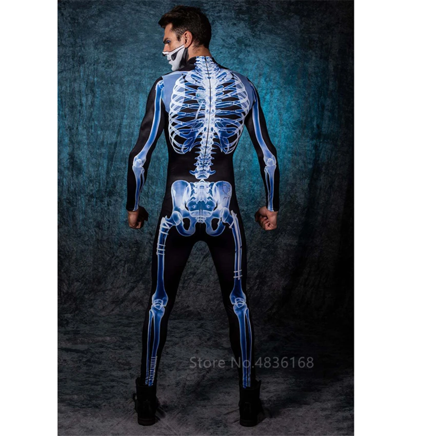 Spooky необычный комбинезон скелет унисекс костюм на Хэллоуин для женщин Череп