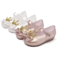 mini mlsa classic crown 2021 beach sandals new summer cute cartoon jelly shoe girl non slip kids toddler shoes for kids girls