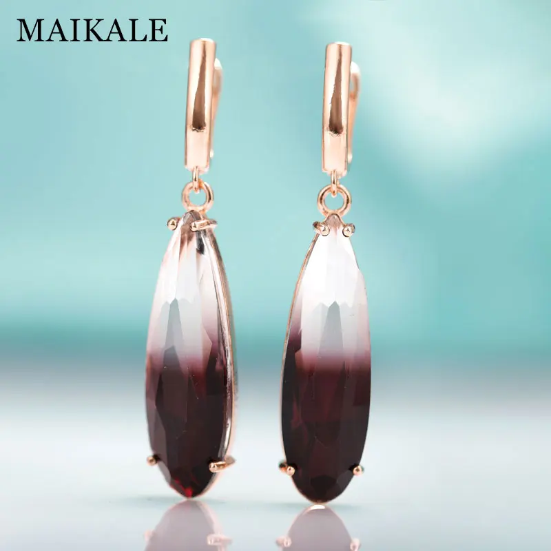 MAIKALE новые модные Висячие длинные серьги для женщин вечерние ювелирные изделия