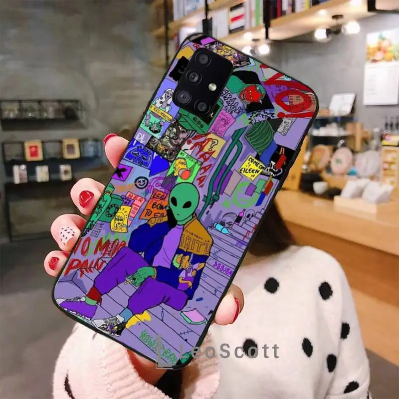 

Aesthetics Cartoon alien space Phone Case For Samsung S6 S7 edge S8 S9 S10 e plus A10 A50 A70 note8 J7 2017