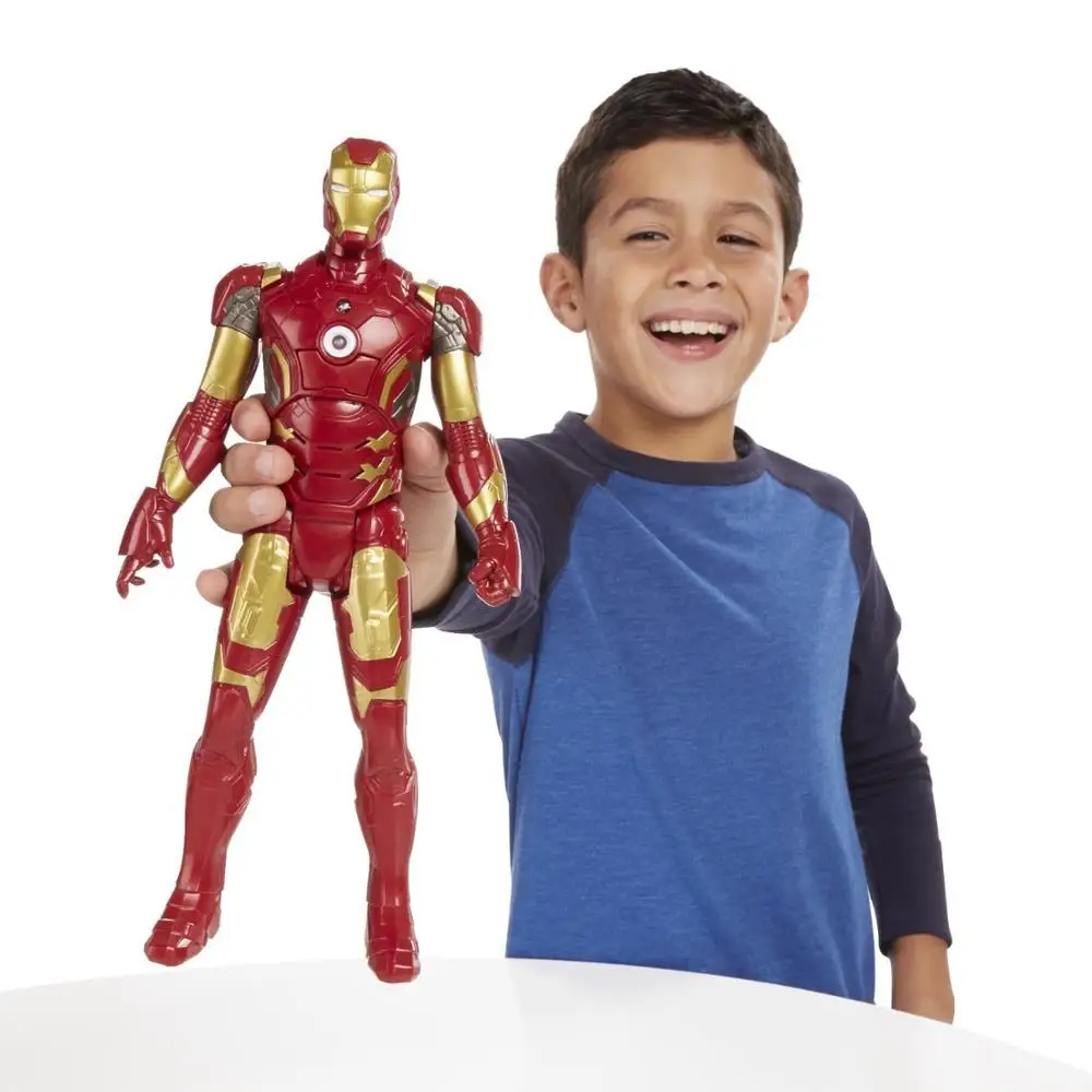 

Genuine 30cm Marvel figure Iron Man Captain America Spiderman Action Figure Model Joint Movable Light Toy Model Child Gift