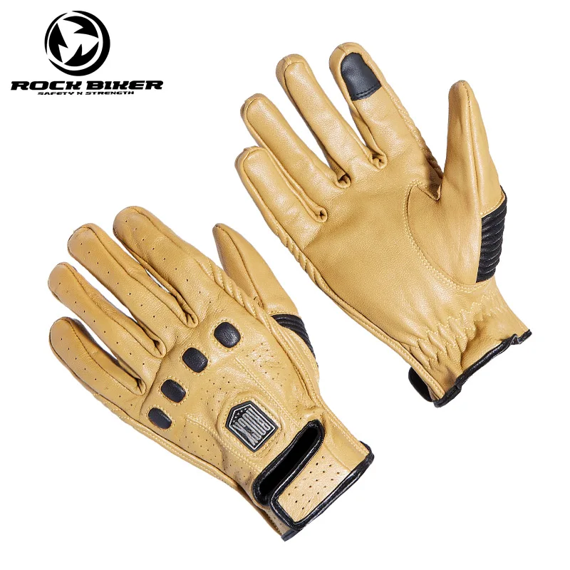 구매 ROCK BIKER Unisex Airsoftsports 전술 오토바이 장갑 가죽 남자 전체 손가락 블랙 옐로우 Guantes Moto Motocross Glove, 에어소프트 스포츠 가죽 장갑 남성용