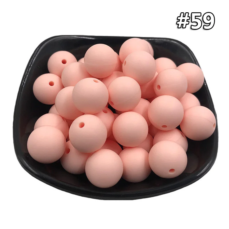 5PCS Beads 59 5 шт. Детские Силиконовые Прорезыватели 19 мм Пищевой бисер без БФА, силиконовый Прорезыватель для зубов DIY ювелирные изделия ожерелье аксессуары для кормления игрушки - Цвет: 5PCS Beads 59