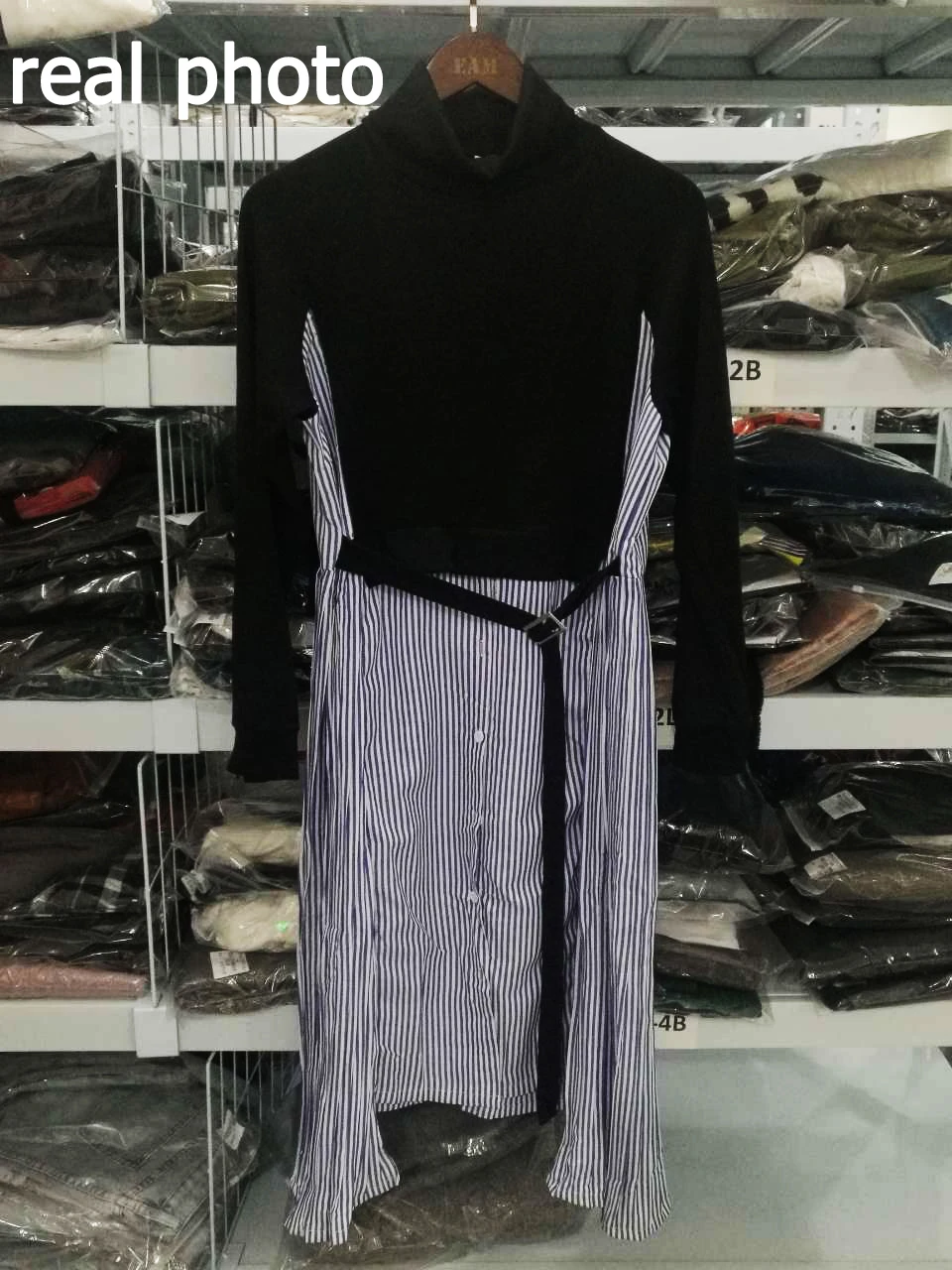 SHENGPALAE шикарный стиль свободные вязанные раздельные накладные две части в