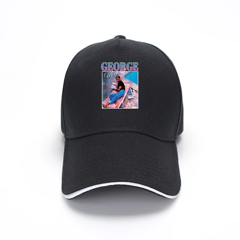 

Baseball cap Retro George Michaels Love Music fisherman hat sports outdoor sunshade breathable striped elastic women/men's cap