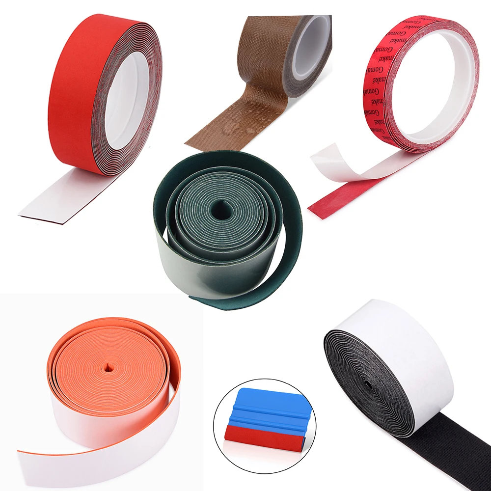 Сменная Защита краев FOSHIO 100/500 см, скребок для винилового Швабра из углеродного волокна, Тонировка окон, инструмент для обмотки автомобиля, не царапается