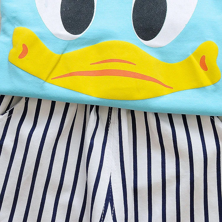 Летние комплекты для девочек и мальчиков футболка с круглым вырезом + шорты топы