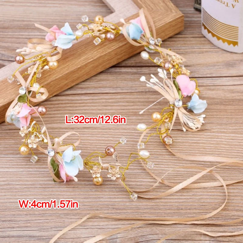 Женская повязка на голову с кристаллами и жемчугом|Свадебные головные украшения|