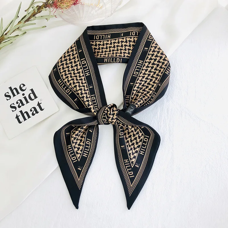 

Fashion Silk Scarf for Women Ponytail Holder Letter Do Tie Handle Scarfs Luxury Hair Scarf Accessories Bandanas